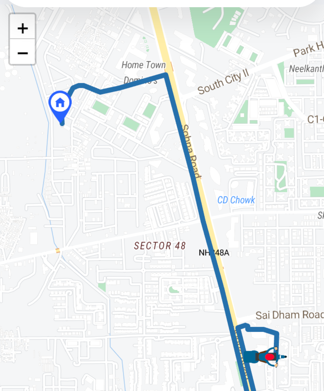 Delivery-area street map